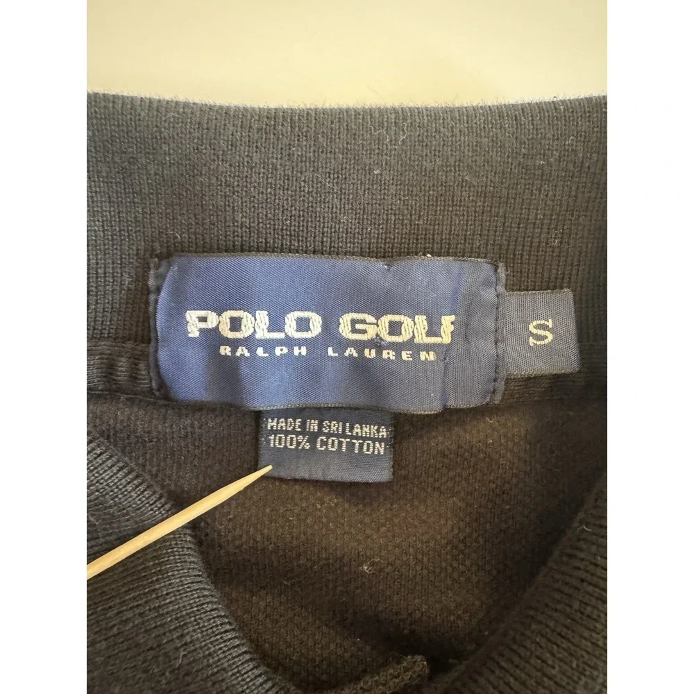 Polo Golf Ralph Lauren Shirt Black With Chest Pocket With Yellow Pony Sz Small